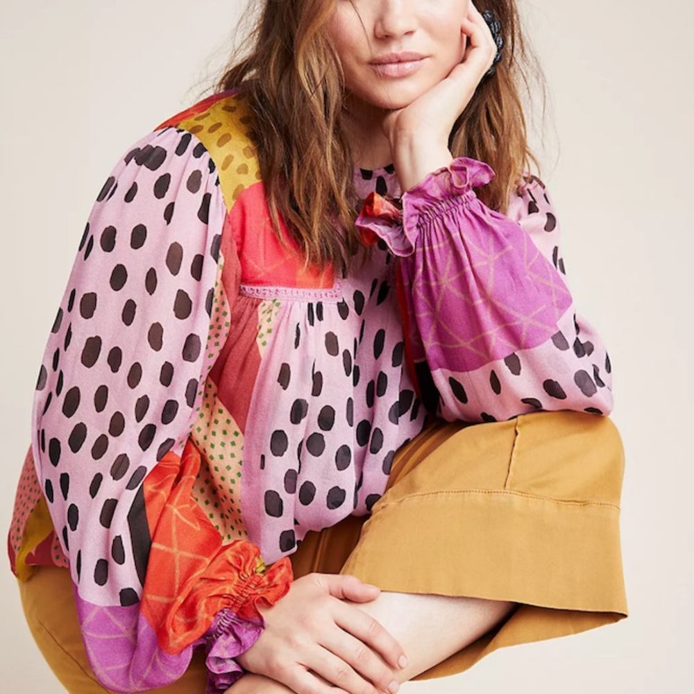 Anthropologie • Blnk London Miranda Peasant Blouse Size 2X